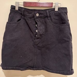 Black jean mini skirt